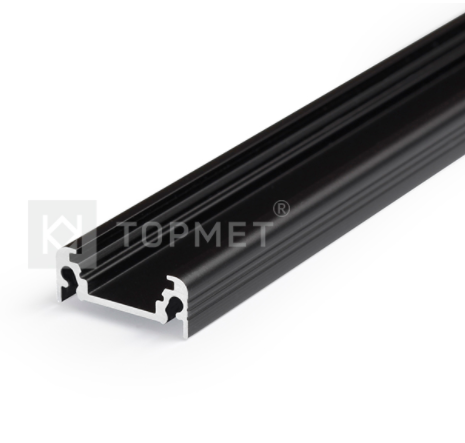 LED juostos profilis SURFACE10 BC/UX, juodai anoduotas, 4m
