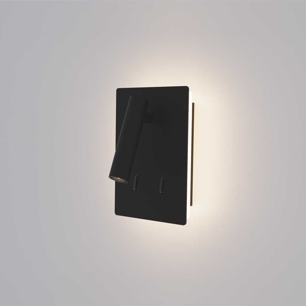 4W + 3W LED sieninis šviestuvas MANAT MINI, juodas, 3000K, A3568100N