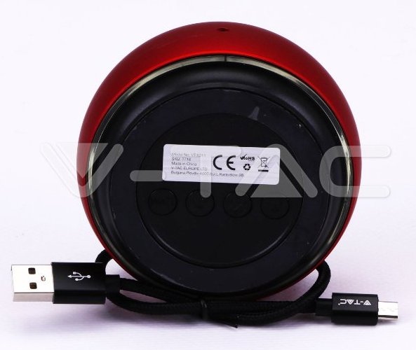 4W Bluetooth garsiakalbis, raudonos spalvos.