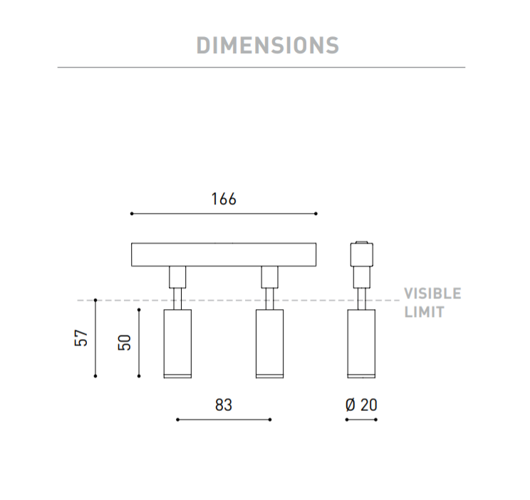4W dvigubas šviestuvas į magnetines sistemas FIT 20 48V, 3000K, DALI, juodas