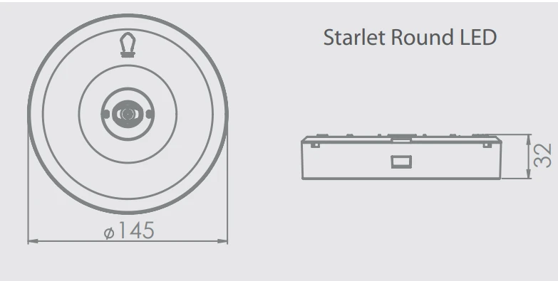 Intelight 4W avarinis/evakuacinis šviestuvas STARLET ROUND SO 150 M 3H MT, baltas
