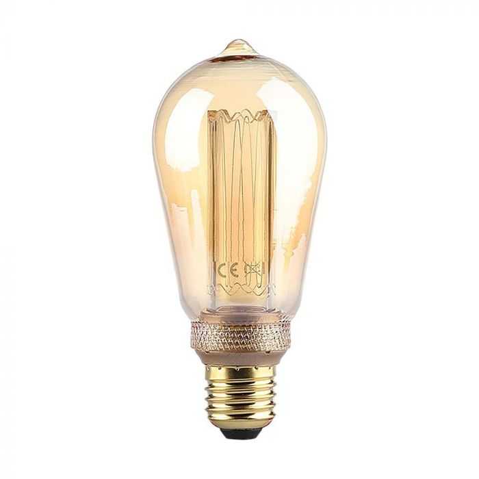 V-tac 4W LED filamentinė lemputė, ST64, E27, gintaro sp. stiklu, 1800K