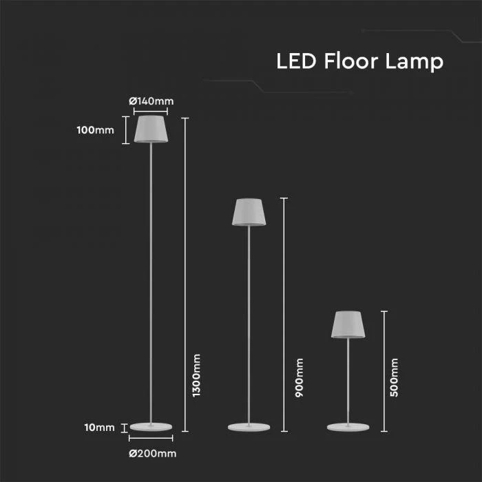 V-tac 4W LED įkraunamas reguliuojamo aukščio šviestuvas, baltas, 3000K, dimeriuojamas, IP54