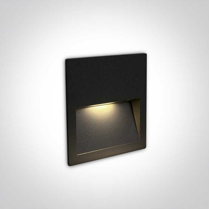 4W LED įleidžiamas sieninis lauko šviestuvas, juodas, 3000K, 68068A/B/W