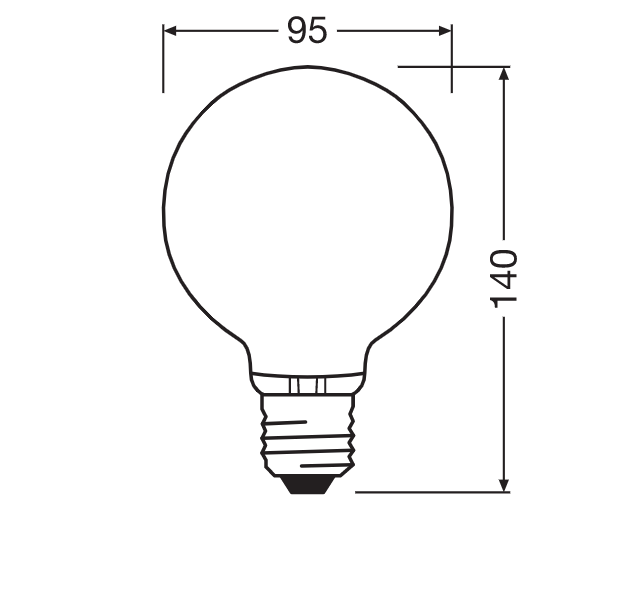Osram 4W LED lemputė CLASSIC GLOBE, E27, 3000K