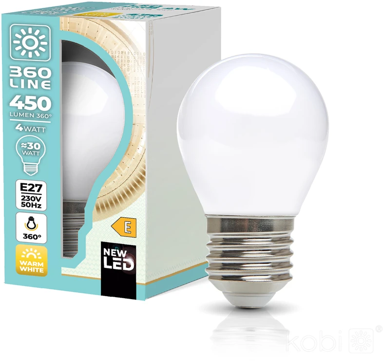 4W LED lemputė FMB, E27, balta, 3000K, 360°