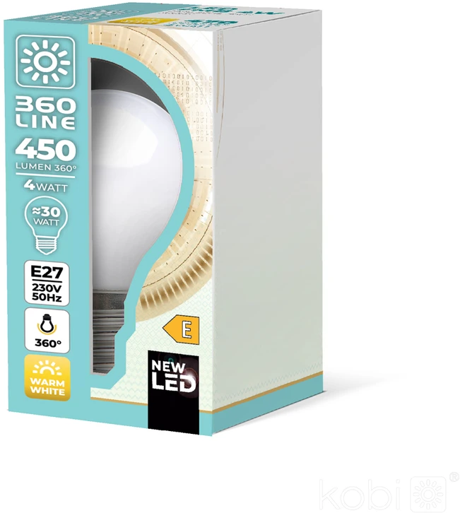 4W LED lemputė FMB, E27, balta, 3000K, 360°