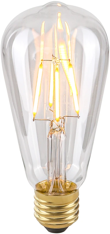 4W LED lemputė, ST64, E27, skaidri, 2200K, dimeriuojama