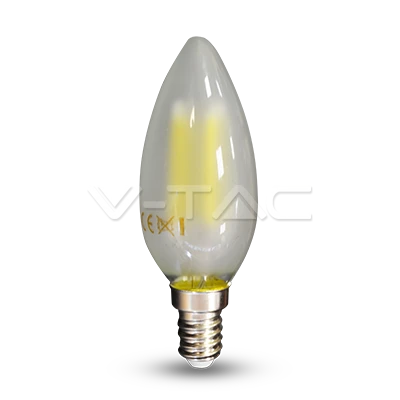 4W LED lemputė V-TAC E14, žvakės formos, matiniu stikliuku, (2700K) šiltai balta
