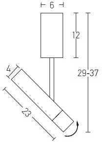 Lubinis šviestuvas 4W LED paviršinis lubų šviestuvas, aukso/juodos sp., 3000K, 22028