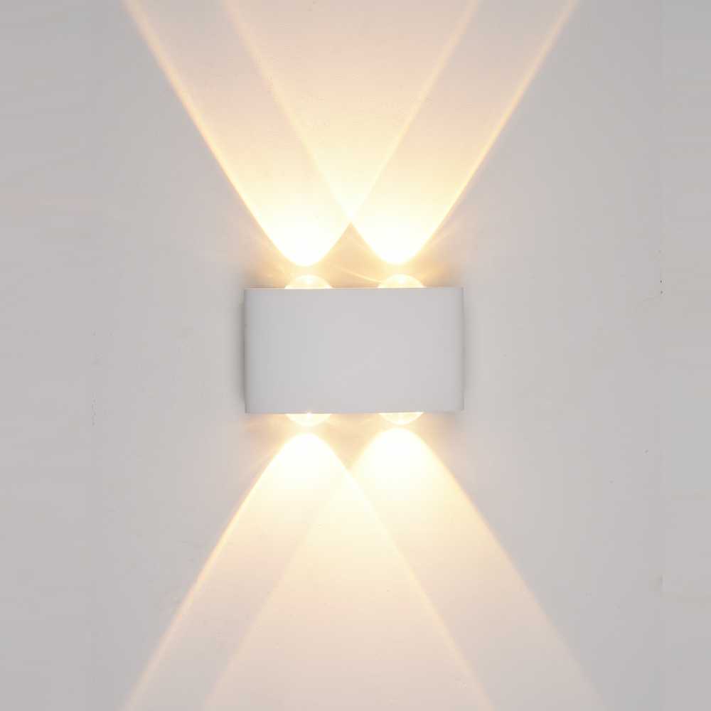 Sieninis šviestuvas Italux 4W LED sieninis fasado šviestuvas GILBERTO, baltas, 3000K