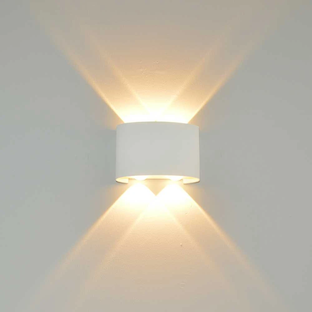 Sieninis šviestuvas Italux 4W LED sieninis fasado šviestuvas ORTELO, baltas, 3000K, šviečia į abi puses