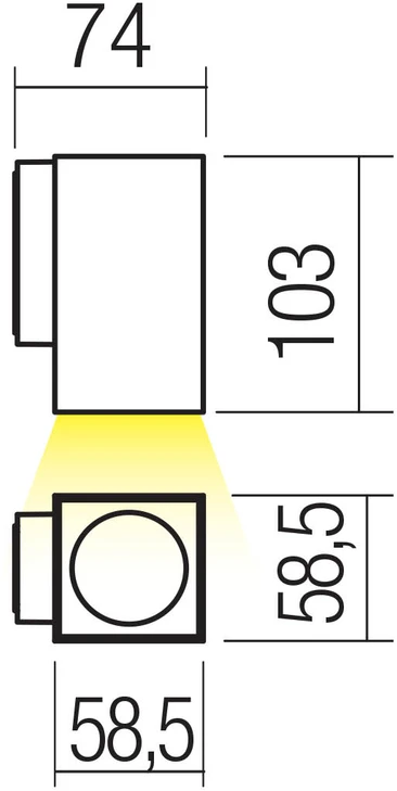 4W LED sieninis lauko šviestuvas QUAD, tamsiai pilkas, 2700K, IP65, 90814
