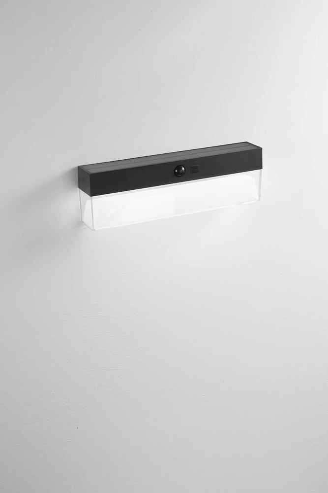 Sieninis šviestuvas 4W LED sieninis lauko šviestuvas su judesio davikliu ir saulės baterija GIZAH, antracito sp., CCT, IP54