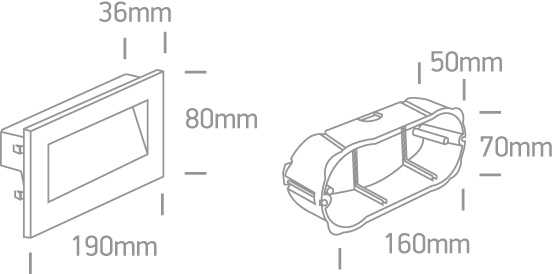 4W LED sieninis šviestuvas, juodas, 3000K, 68076A/B/W