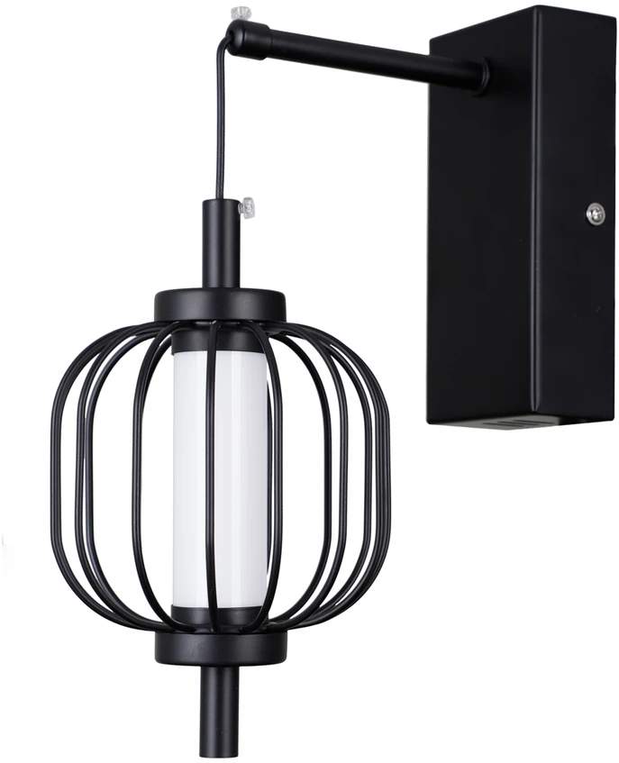 4W LED sieninis šviestuvas PEDRO, juodas, 3000K