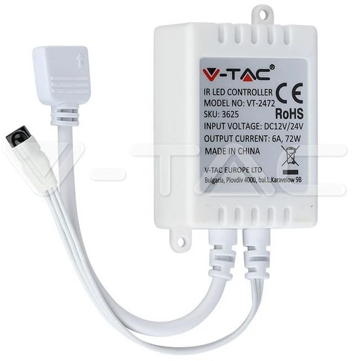 4W/m LED juosta, 12V, 30LED/m, RGB, 5 metrų ritė, su valdikliu ir maitinimo šaltiniu