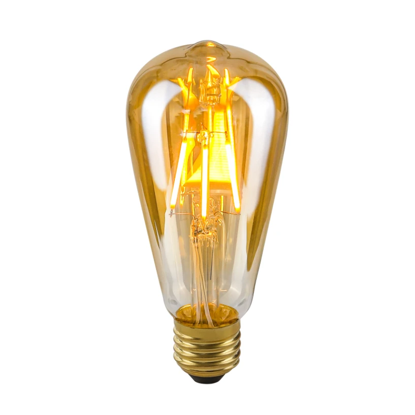 4W retro stiliaus LED lemputė ITALUX ST64, 2200K, E27, gintaro spalvos