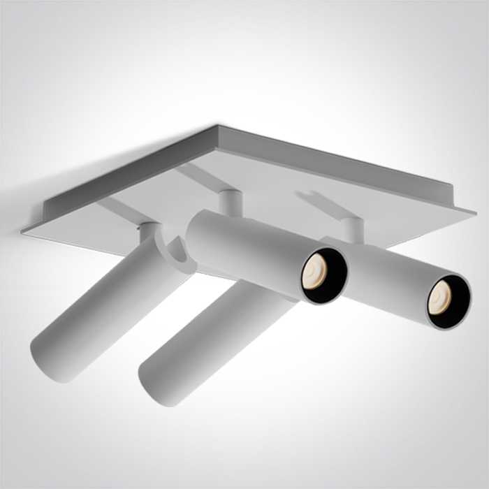 4x5W LED lubinis šviestuvas, baltas, 3000K, pakreipiamas, 65004E/W/W