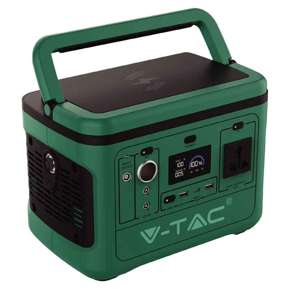 V-tac 500W nešiojama elektros stotelė, 26,2Ah / 21,6V, su apsauga nuo trumpojo jungimo, perkrovos ir perkaitimo