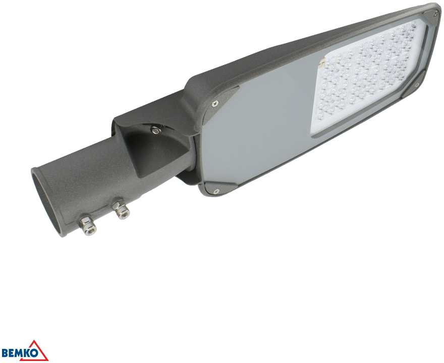 Bemko 50W LED gatvės šviestuvas JAGER, pilkas, 4000K, IP66, 120°