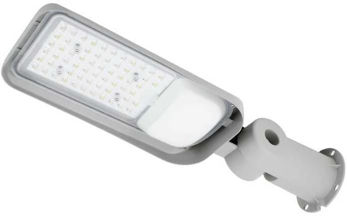 Bemko 50W LED gatvės šviestuvas JAZMIN, šviesiai pilkas, 4000K, IP65, 140°x70°