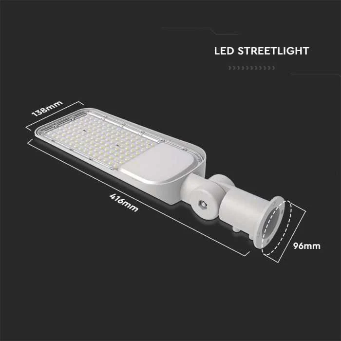 Samsung 50W LED gatvės šviestuvas, pilku korpusu, 4000K, su adapteriu