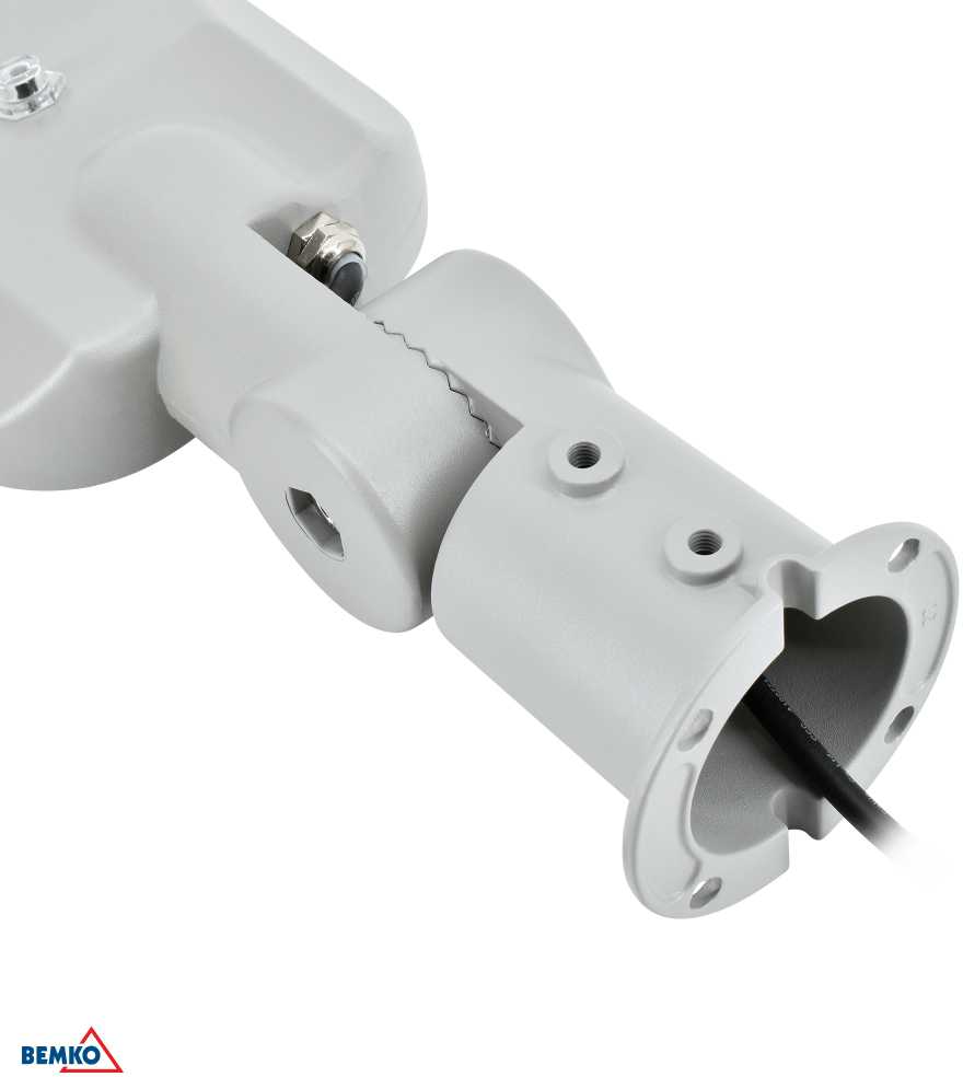 Bemko 50W LED gatvės šviestuvas su šviesos jutikliu JAZMIN, šviesiai pilkas, 4000K, IP65, 140°x70°