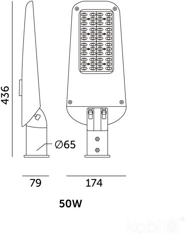 50W LED gatvės šviestuvas ULTIMATE STREET, pilkas, 4000K, IP66, dimeriuojamas