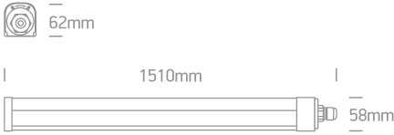 50W LED linijinis pramoninis šviestuvas, baltas, 3000/4000/6000K, IP66, 38150LB/V