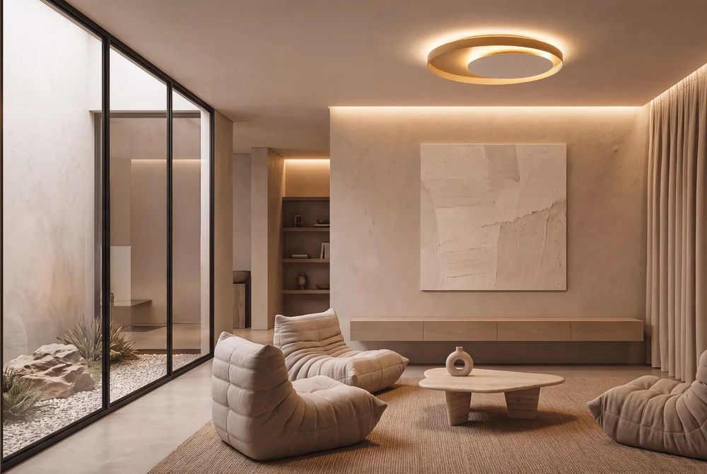 50W LED lubinis šviestuvas, smėlio/baltos sp., 2700/3000/4000K, dimeriuojamas, 2684