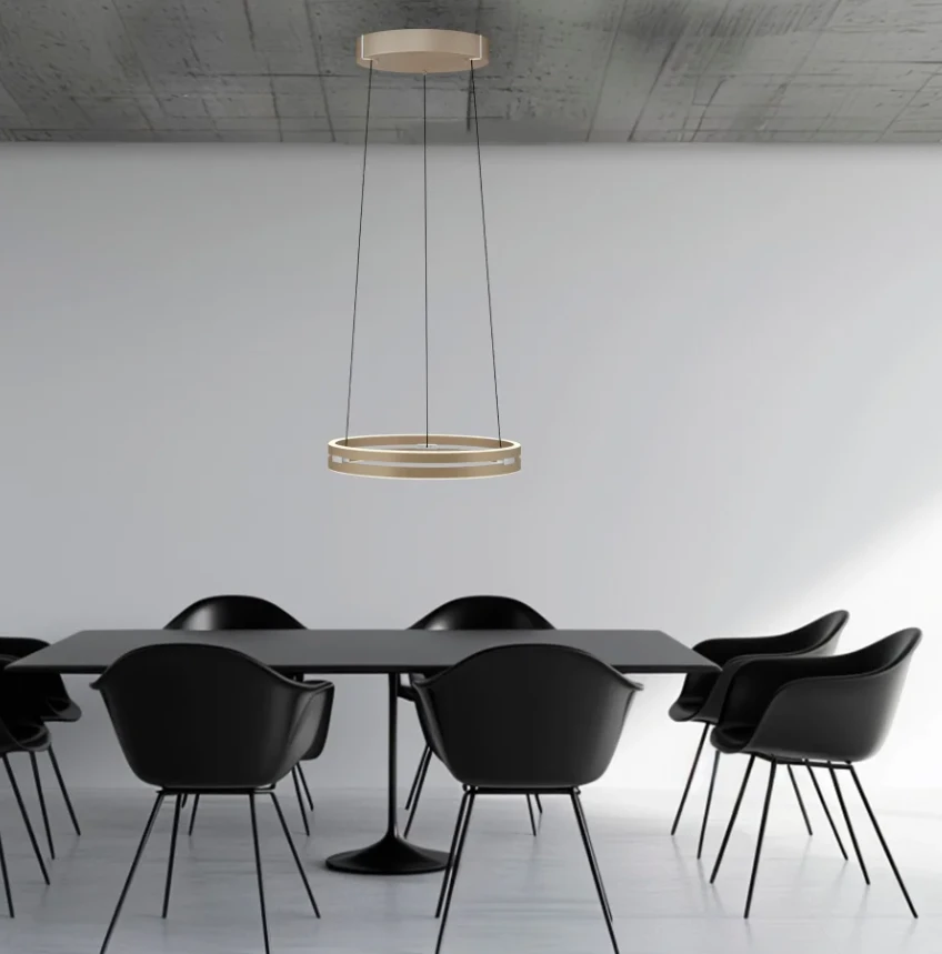 50W LED pakabinamas šviestuvas E-LOOP, bronzos sp., 2700-5000K, dimeriuojamas, 50cm, reguliuojamo aukščio