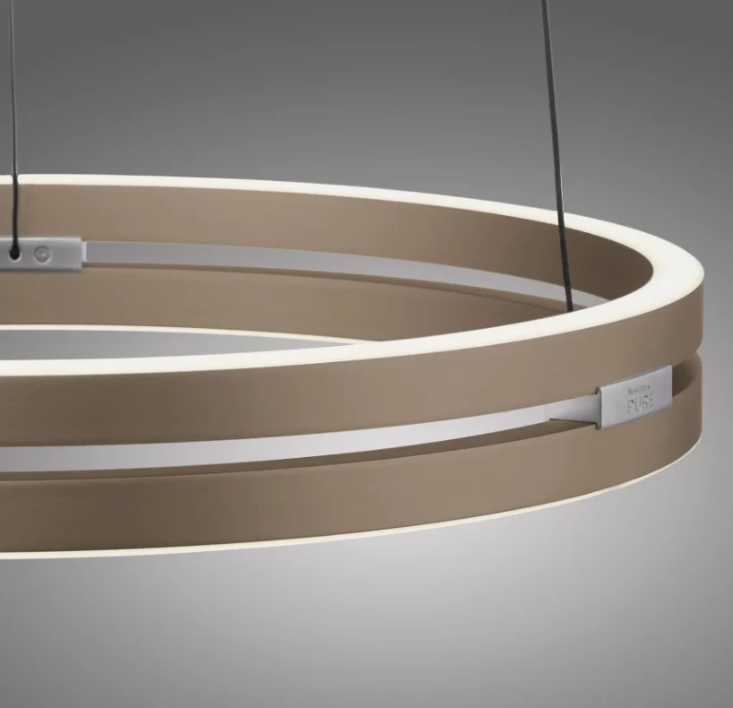 50W LED pakabinamas šviestuvas E-LOOP, bronzos sp., 2700-5000K, dimeriuojamas, 50cm, reguliuojamo aukščio