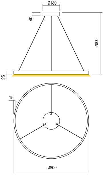50W LED pakabinamas šviestuvas FEBE, baltas, 4000K, dimeriuojamas, 01-2870
