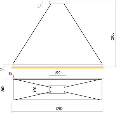 50W LED pakabinamas šviestuvas FEBE, baltas, 3000K, dimeriuojamas, 01-2923