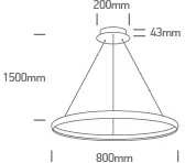 50W LED pakabinamas šviestuvas, juodas, 3000K, 63156/B/W