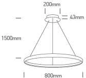 50W LED pakabinamas šviestuvas, juodas, 3000K, 63156/B/W