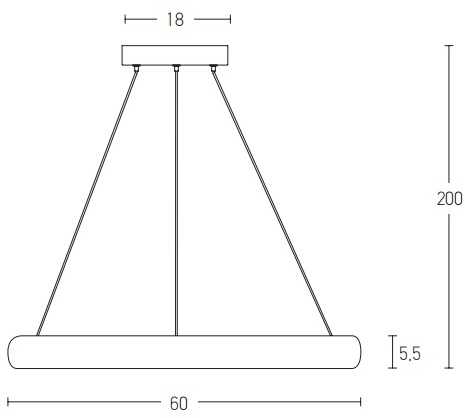 50W LED pakabinamas šviestuvas, juodas, 3000K, dimeriuojamas, 2052