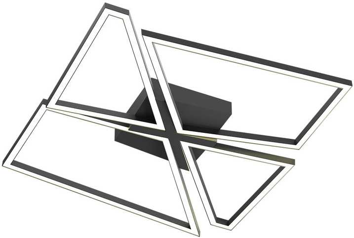 50W LED paviršinis lubinis šviestuvas SLASH, juodas, 3000/4000/6000K