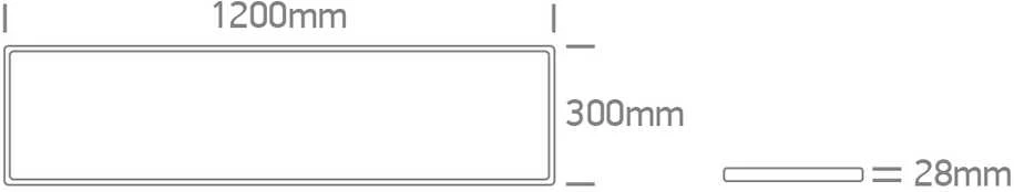 Lubinis šviestuvas 50W LED paviršinis šviestuvas, juodos sp., 2800/3300/4000K, 1200x300mm, UGR19, 62020MU/B/V