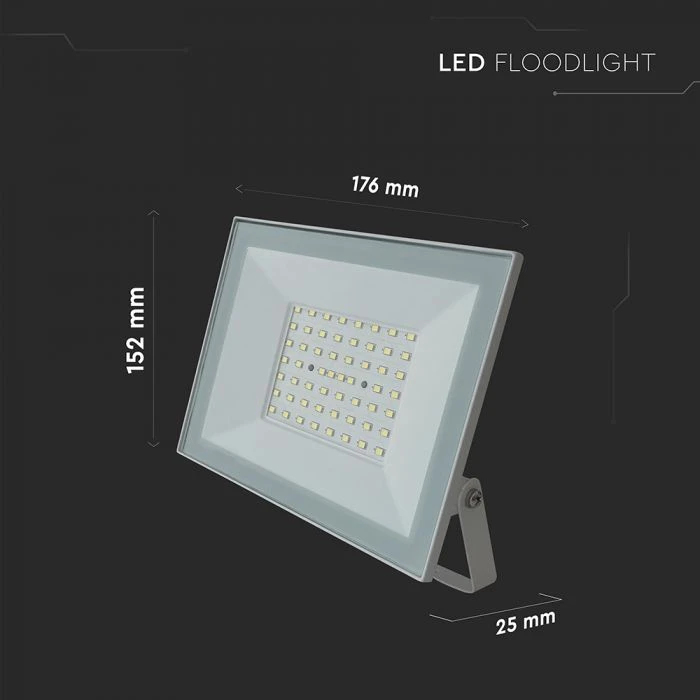 V-tac 50W LED prožektorius, baltas, 6500K