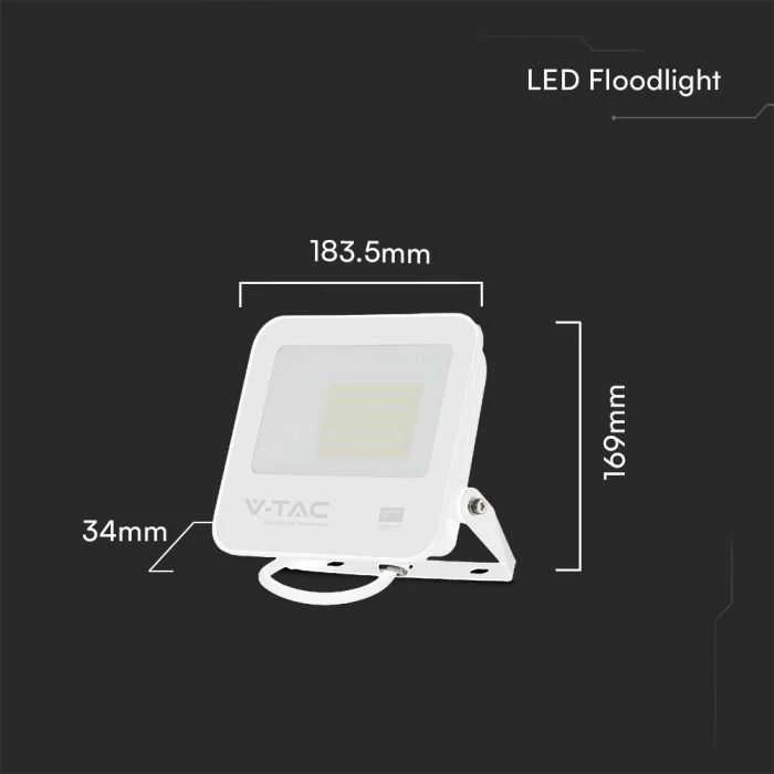 50W LED prožektorius, baltas, 6500K, SAMSUNG CHIP