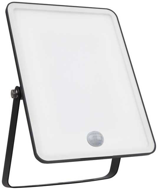 Ledvance 50W LED prožektorius ESSENTIALS, juodas, 6500K, su judesio davikliu