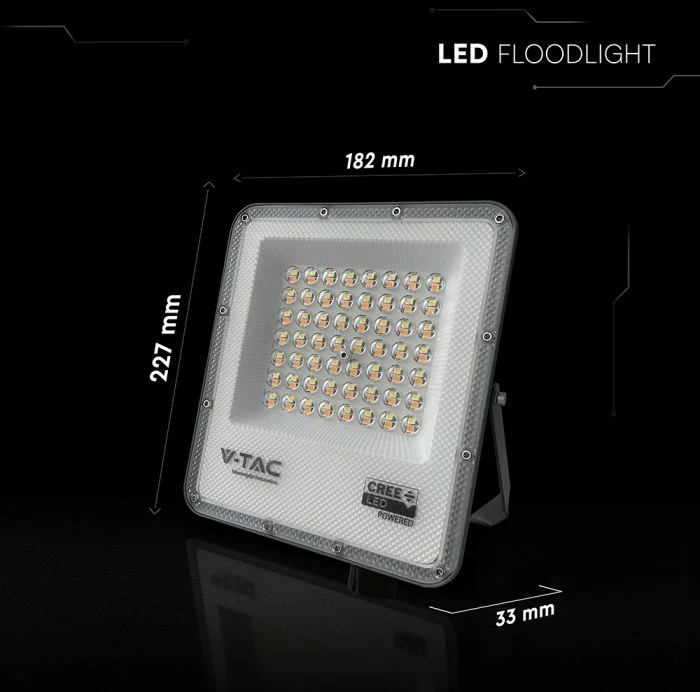 Auriq 50W LED prožektorius, juodas, 3000/4000/6500K, CREE LED chip