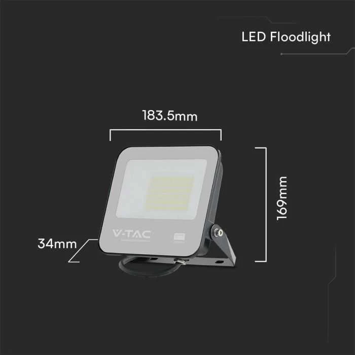 50W LED prožektorius, juodas, 4000K, SAMSUNG CHIP