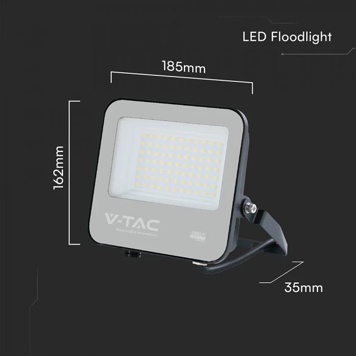 V-tac 50W LED prožektorius, juodas, 6500K, CREE LED chip