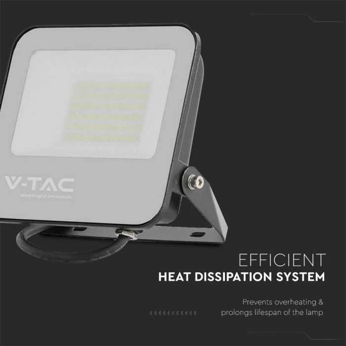 V-tac 50W LED prožektorius, juodu korpusu, 6500K