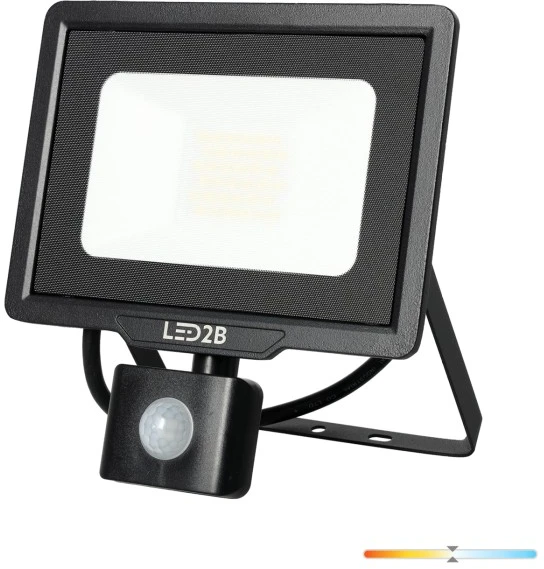 50W LED prožektorius MHC, juodas, 4000K, su judesio davikliu