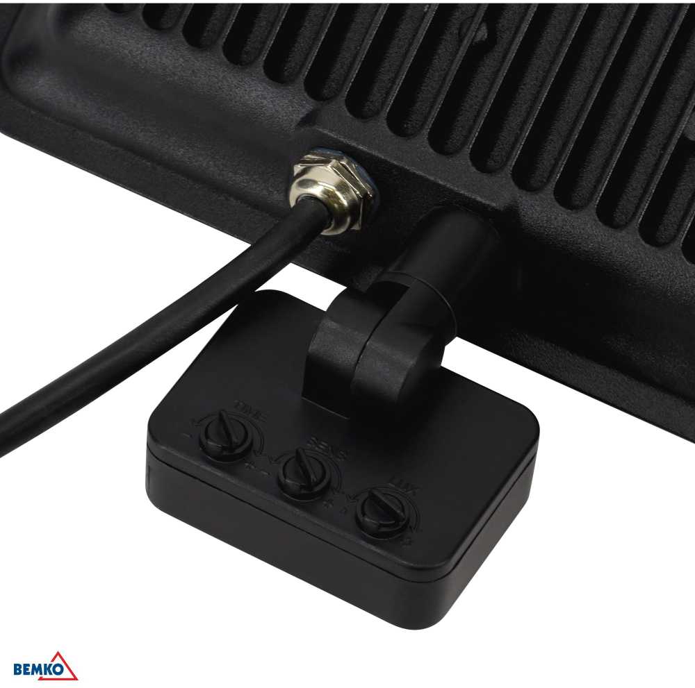 50W LED prožektorius su judesio davikliu LOFOT, juodas, 4000K, IP65