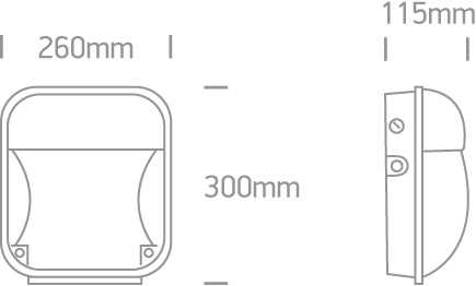 50W LED sieninis šviestuvas, juodas, 3000/4000/5000K, IP65, 7056A/V